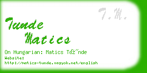 tunde matics business card